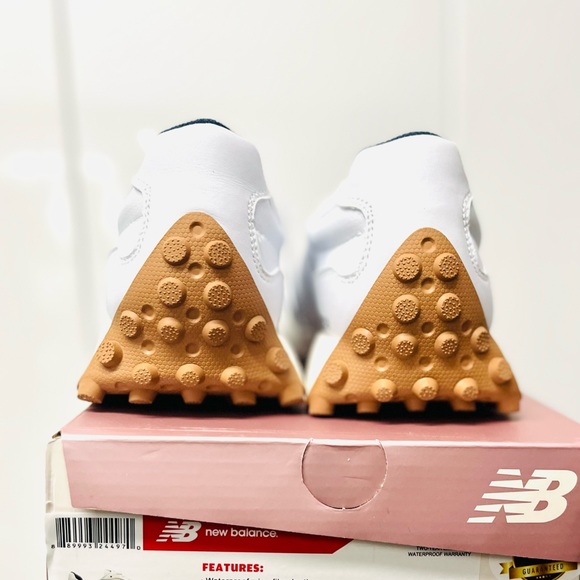 New Balance 327 Golf & Casual LEATHER Women's Sneakers Shoes White Tan 6-10 - Picture 3 of 16